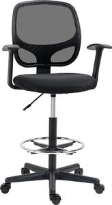 DecHome Sedia da Ufficio con Ruote e Braccioli in Tessuto Mesh colore Nero