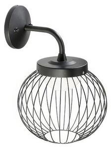 Applique in alluminio e metallo CAGE APPLIQUE IN BASSO 20W LED 4000K Dimensioni 25,3x27,9xh 38,3 cm Diffusore in termoplastico opalino colore NERO