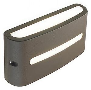 Applique in alluminio pressofuso POST APPLIQUE FESSURA 10W LED 4000K Dimensioni 22x6,4xh 10,8 cm Diffusore in termoplastico opalin colore CAFFE'
