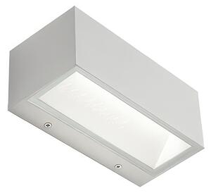 Applique in alluminio pressofuso BOX APPLIQUE MEDIA 12W LED 3000K Dimensioni 14x8,9x h 6,5 cm Diffusori in vetro trasparente colore BIANCO