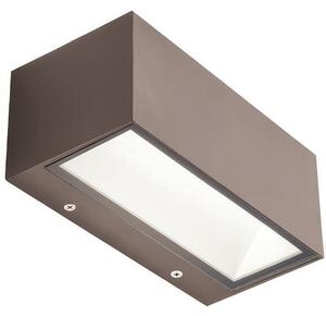 Applique in alluminio pressofuso BOX APPLIQUE MAXI 40W LED 3000K Dimensioni 30x12xh 10,8 cm Diffusori in vetro trasparente colore CAFFE'