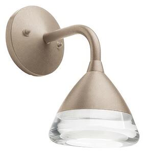 Lampada da parete in alluminio pressofuso GRAAL APPLIQUE IN BASSO Dimensioni 13,1x21,9xh 25,2 cm Diffusore in acrilico 20W LED 4000K colore TORTORA