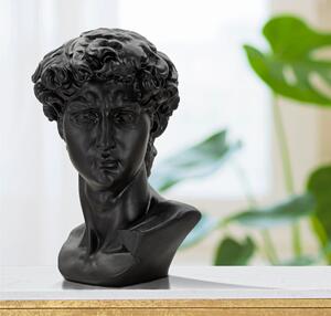 Statua nera di testa Antica di uomo Testa ANTICA Dimensioni 44x25,5xh 60 cm- colore nero