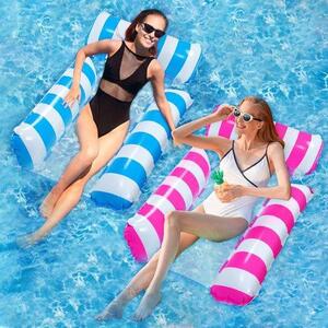 Materasso gonfiabile 4 in 1: lettino gonfiabile per piscina e spiaggia, giochi acquatici - Lettino da piscina per adulti e bambini (2 pezzi)