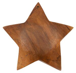 Stella decorativa che brilla con eleganza in teak riciclato, realizzata a mano, finemente intarsiata Dimensioni �19x5- 0,5 kg forme tondeggianti Colore legno con venature