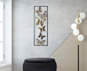 Pannello in metallo rettangolare con farfalle. BUTTERFLIES, 31x2,3x90 cm peso 1,3 kg multicolore metallo