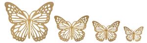 Farfalle decorativa da Muro SET 4 Pezzi in ferro colore Oro WALL BUTTERFLIES Dimensioni varie cm peso 400 gr in ferro