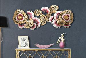 Pannello da muro in Metallo dal design floreale 3D Forme geometriche 130X5,5X54 cm peso 1,80 kg multicolore metallo