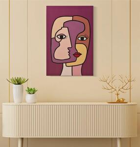 Stampa su Tela intelaiatura in legno Design Ispirato al Cubismo FACE NEW dimensioni 60x3xh 90 cm Legno colore multicolore