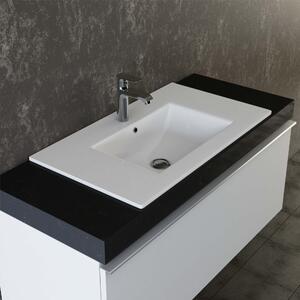 VILSTEIN Lavabo da incasso in Vetroceramica, 70 cm, Bianco, Con sfioratore, Lavabo da incasso, Lavabo