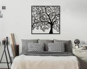 Pannello decorativo 3D con albero con degli uccellini, THREE PLUS, 100x1x h70100cm peso 4,00 kg colori nero