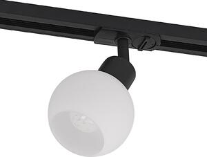 Lindby Linaro faretto a binario, E14, nero, Ø 10 cm, monofase