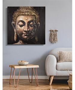 Dipinto su tela, quadro con telaio in legno il volto di Buddha 80x3x h 120 cm decoro raffigurante il volto di BUDDHA multicolore