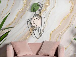 Pannello decorativo 3D da parete in metallo COLOR EYES -A 40x1,3x h 80 cm peso 1,0 kg tratti delicati di figura di una ragazza con il suo cellulare