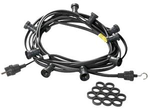 Catena luminosa Illu/party 20m - catena luminosa per esterni nera - Germany - 30 x attacco a vite E27