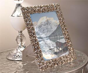 Cornice Portafoto da appoggio con cornice POLYRESIN Verticale Dimensioni 20,7x1,6xh 26 cm PER FOTO 15x20 cm Silver in scatola regalo