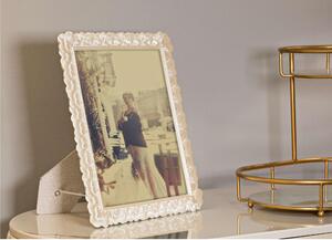 Cornice Portafoto da appoggio con cornice Dimensioni 25.3x2,2xh 30,5 cm in POLYRESIN HEARTY Verticale PER FOTO 20x25 cm Silver in scatola regalo