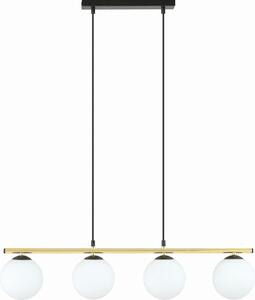 Lampadario Emibig 4xE14 10W ALLORA con 4 paralumi bianchi 1254/4