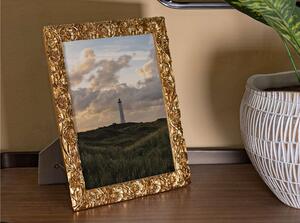 Cornice Portafoto da appoggio con cornice POLYRESIN Verticale Dimensioni 25,3x1,6xh 30.3 cm PER FOTO 20x25 cm Oro in scatola regalo