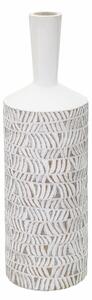 Vaso con eleganti decorazioni intagliate Decorato, NAIROBI BOTTLE, � 15,5x h49,5 cm diametro superiore � 4 cm in Polyresin grigia