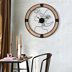Orologio da Parete I n Ferro modello COUPLE � 60X3cm incastonato in pannello decorativo 3D composto volti stilizzati