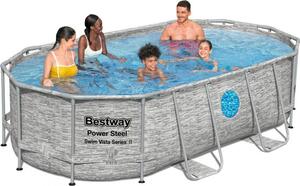 Piscina Power Steel Swim Vista Series II Ovale effetto marmo con Oblò Bestway 56714