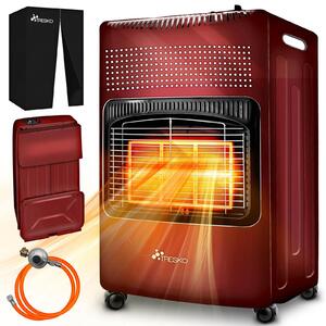 Stufa a gas a infrarossi 4200 W - 3 livelli di potenza - Compatta e mobile - Rosso