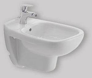 Duravit D-Code bidet mural, avec trou pour robinetterie, avec trop-plein, 355x545x350mm, blanc brillant, 2257150000, 2257150000