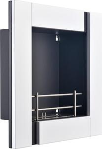 Camino a bioetanolo 1,70 kw a sospensione da appendere con struttura in legno bianco Favignana