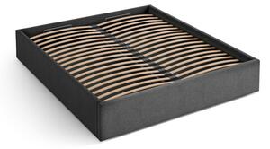 Letto matrimoniale imbottito color antracite con contenitore/senza testiera con rete inclusa 160x200 cm Susan – Micadoni