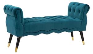 Panca in legno e velluto, telaio Dorato BENCH PARIS CREMA/GOLD Dimensioni 120x40x h 60 cm peso 15 kg rivestimento colore Ottanio