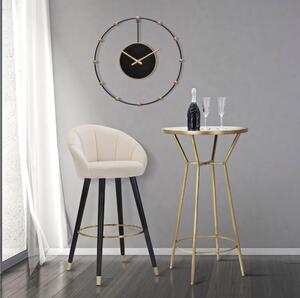 Sgabello bar in velluto imbottito crema con gambe in legno PRAGUE CREMA 55x56xh 104 cm - peso 8 kg set gambe Metallo dorato