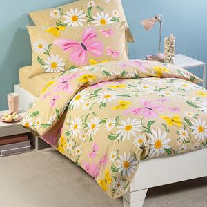 Completo Copripiumino SINGOLO Margherite NATURALE Cotone Caleffi