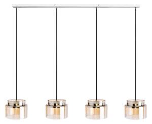 Lucande Diano lampada a sospensione, ambra, 4 luci