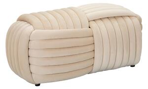 Panca annodata in velluto CremaLegno Velluto e Cotone Dimensioni 91x46x44 cm peso 11 kg seduta imbottita in tessuto Crema