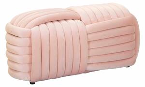 Panca annodata in velluto rosa Legno Velluto e Cotone Dimensioni 91x46x44 cm peso 11 kg seduta imbottita in tessuto Rosa