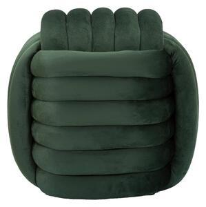 Pouf annodato in velluto crema SOFTY GREEN Dimensioni 45x45x h45 cm, Rivestimento di cotone Velluto Verde