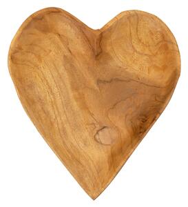 Svuotatasche a forma di cuore in teak riciclato, realizzato a mano Dimensioni 27x29x h 4 cm - 0,35 kg Colore legno con venature