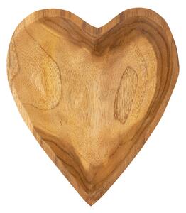 Svuotatasche a forma di cuore in teak riciclato, realizzato a mano Dimensioni 15x17x h 3,5cm - 0,35 kg Colore legno con venature