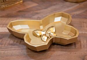 Svuotatasche Butterfly design a forma di farfalla dimensioni 20x17x H3,5 cm, peso 0,13 kg,finitura dorata