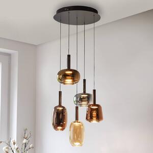 Paul Neuhaus Lampada a sospensione in vetro Irides, dimmerabile, Multicolore, Soggiorno / Sala da pranzo, Vetro, Moderno, Lampada a sospensione