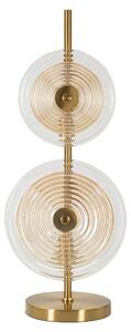 Lampada da tavolo con 2 punti luce in metallo dorato Dimensioni � 25x h 63 cm Lampada E-27 Attacco con filo FILO paralumi in vetro