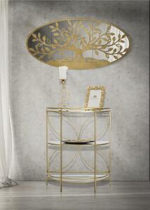 Porta candele da Appoggio in Metallo dorato design Geometrico 13x10xh31 cm struttura e 1 candela design geometrico colore oro