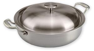 Casseruola 2 manici In Titanio al 100x100 TRITANIA ZERO-TOXIC, Zero Nickel superficie di cottura in titanio massiccio diametro 30x h8,5 cm con coperchio incluso