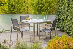 Set di mobili da giardino greemotion 5 pezzi Sydney Set da pranzo da giardino argento resistente alle intemperie