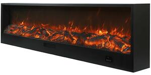 Caminetto Elettrico Da Incasso e Appoggio Etna Caminetto Elettrico Per Incassare Da 3 Metri Con Potenza 1500w Nero