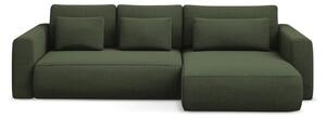 Divano angolare color kaki allungabile/con contenitore (con penisola a destra/con chaise lounge) Kapua – Makamii