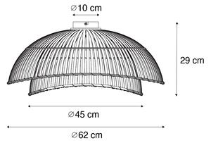 Lampada da soffitto orientale bambù nero 62 cm - Pua