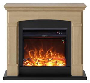 Camino Da Terra Siena Con Bruciatore Elettrico da 1500w, Dimensioni 107x24,5xh 95,2 cm con Telecomando, Reale Effetto Fiamma Led Realizzato In Legno MDF Di Alta Qualit� Rovere