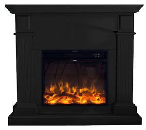 Camino Da Pavimento CETONA Con Cornice e Bruciatore Elettrico Da 1500w Dimensioni 111,3x28,2x h101 cm - peso 28 kg colore Nero